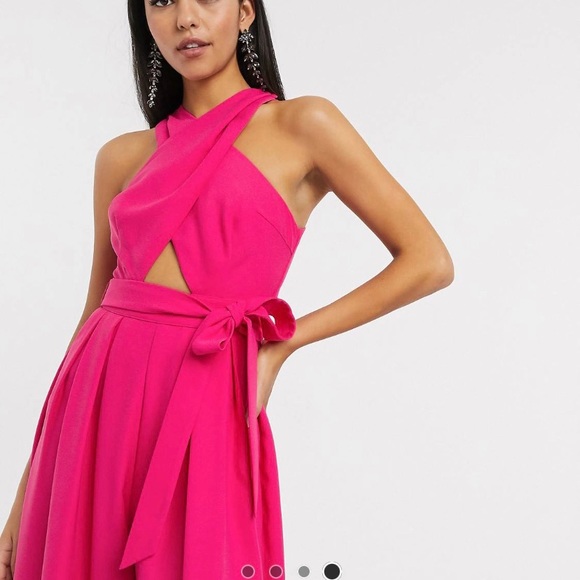 ASOS edition cross front jumpsuit with tie - Picture 2 of 3